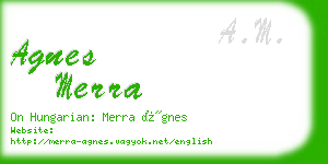 agnes merra business card